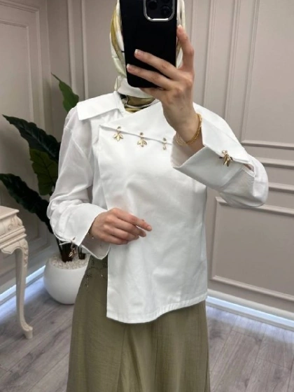 Venöve 26SSGOM0020 Beyaz Aitana Gömlek