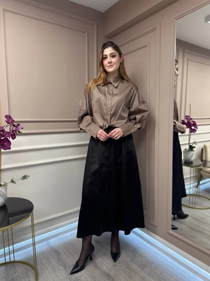 Venöve 25SSGOM0007 Kahverengi Lois Gömlek