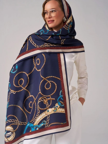 Wennora Lustre Morcivert Zincir Desenli Şal