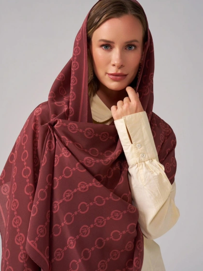 Wennora RoyalShine Kiremit Halka Zincir Desen Şal