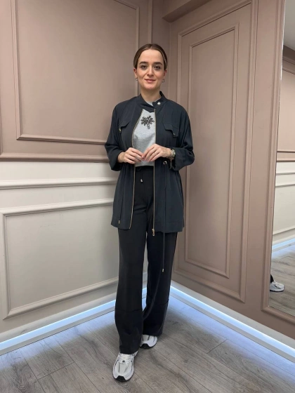 Yusuf Özdemir 1574 Füme Paça Detaylı Pantolon