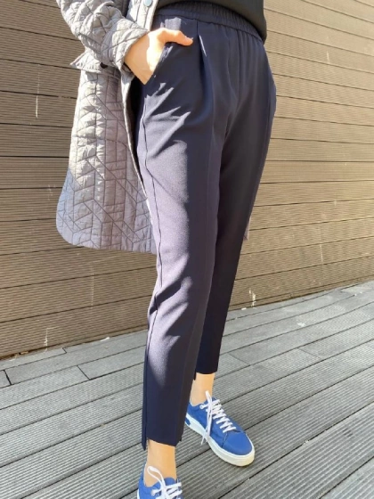 Yusuf Özdemir 24Y1427 Lacivert Beli Lastikli Kumaş Pantolon