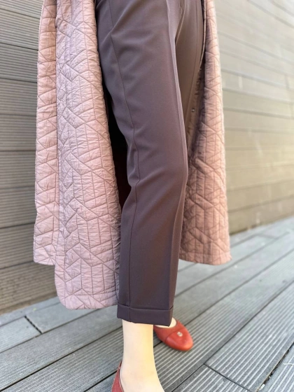 Yusuf Özdemir 24Y1484 Kahve Beli Lastikli Düğmeli Pantolon