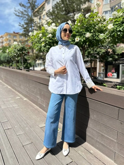 Yusuf Özdemir 24Y1492 Mavi Bol Pantolon