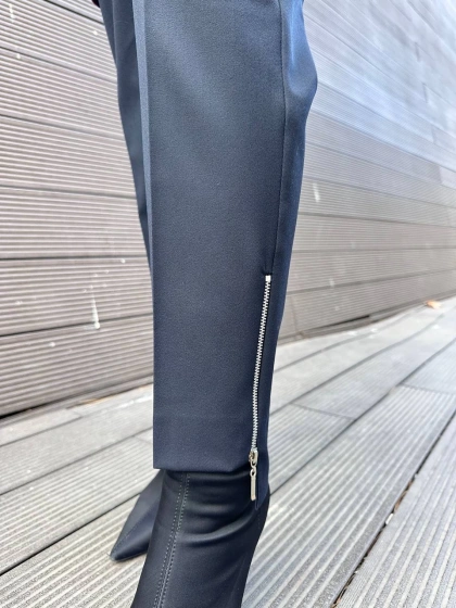 Yusuf Özdemir 25K1101 Lacivert Paçası Fermuarlı Pantolon