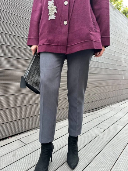 Yusuf Özdemir 25K1408 Gri Klasik Pantolon