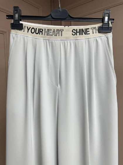 Yusuf Özdemir 25K1497 Taş Krep Bol Paça Pantolon