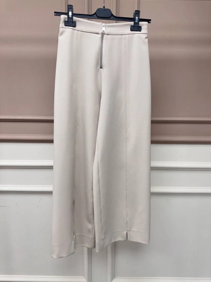 Yusuf Özdemir 25Y1303 Bej Fermuar Detaylı Pantolon