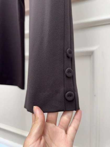 Yusuf Özdemir 25Y1393 Kahve Paçası Düğme Detaylı Pantolon