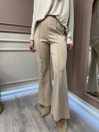 Yusuf Özdemir 25Y1435 Bej İspanyol Paça Pantolon