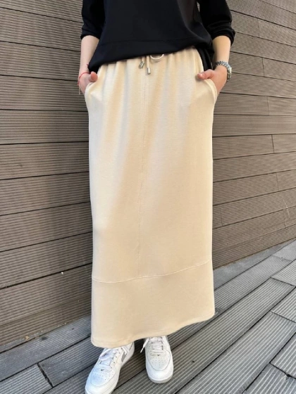 Yusuf Özdemir 25Y1444 Bej Penye Etek