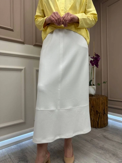 Yusuf Özdemir 25Y1444 Ekru Penye Etek