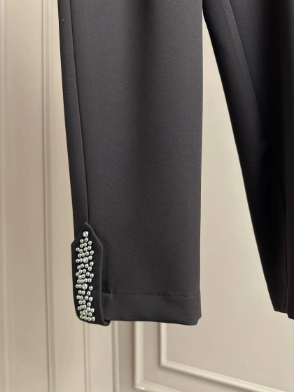 Yusuf Özdemir 25Y1456 Kahverengi Paçası Taş Detaylı Pantolon