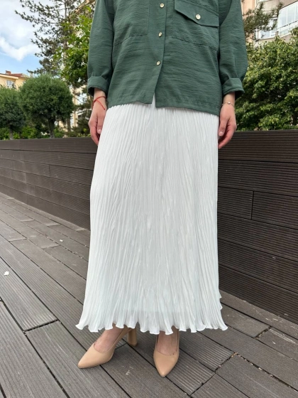 Yusuf Özdemir 25Y1504 Beyaz Bürümcük Etek