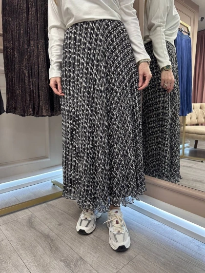 Yusuf Özdemir 25Y1504 Siyah Desenli Etek