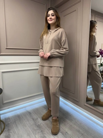 Yusuf Özdemir 25Y6002 Camel İpek Penye İkili Takım