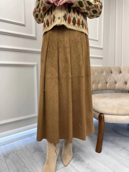 Yusuf Özdemir 26K1583 Taba Süet Etek