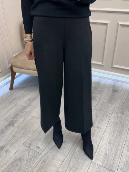 Yusuf Özdemir 26K1603 Siyah Bol Paça Pantolon