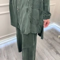 Misswhence 39208 Yeşil Tunik Arkası Yırtmaçlı Takım