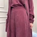 Misswhence 39208 Bordo Tunik Arkası Yırtmaçlı Takım