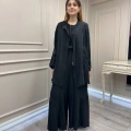 Misswhence 39208 Siyah Tunik Arkası Yırtmaçlı Takım
