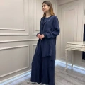 Misswhence 39208 Lacivert Tunik Arkası Yırtmaçlı Takım