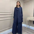 Misswhence 39208 Lacivert Tunik Arkası Yırtmaçlı Takım