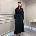 Misswhence 39803 Siyah Güpür Detaylı Elbise