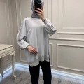 Ghisa 3630T4321 Gri Kolları Merserize Detaylı Tunik