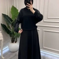 Ghisa 3651T4414 Siyah Kolları Saten Detaylı Tunik