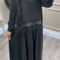 Misswhence 39820 Siyah İşlemeli Elbise