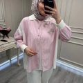 Ghisa 3610T4327 Pembe Yakası Taş Detaylı Tunik