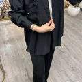 Ceremony 26Y196 Siyah Cebi Taş Detaylı Gömlek