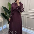 Nuss Triko 26Y2053 Bordo Nakış İşleme Detaylı Elbise
