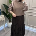 Yusuf Özdemir 26Y1634 Kahve Kat Kat Şifon Etek