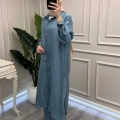 Ceremony 26Y158 Mavi Önden Düğmeli Uzun Tunik