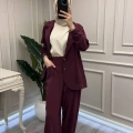 Ceremony 26Y938 Bordo Kolu Arma Detaylı Ceketli Modal Takım