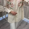 Ghisa 3611G4433 Bej Nakış İşlemeli Gömlek