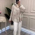Ghisa 3611G4430 Haki Brode Detaylı Gömlek
