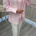 Ghisa 3611G4430 Pembe Brode Detaylı Gömlek