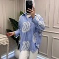 Ghisa 3611G4430 Mavi Brode Detaylı Gömlek