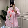 Ghisa 3611G4432 Pembe Baskı Detaylı Gömlek