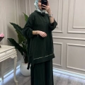 Misswhence 39009 Haki Fermuar Detaylı Tunik Takım