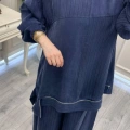 Misswhence 39009 Lacivert Fermuar Detaylı Tunik Takım