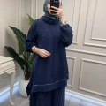 Misswhence 39009 Lacivert Fermuar Detaylı Tunik Takım