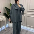 Ghisa 3610T9359 Koyu Gri Şal Yaka Detaylı Takım