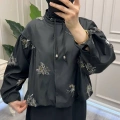 Ghisa 3610C3420 Siyah İşleme Detaylı Kısa Ceket