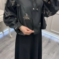 Ghisa 3610C3420 Siyah İşleme Detaylı Kısa Ceket