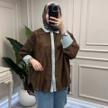 Ghisa 3611G4435 Kahve Denim Detaylı Gömlek