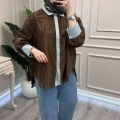 Ghisa 3611G4435 Kahve Denim Detaylı Gömlek